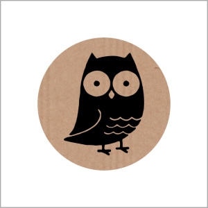 Stickers - Uil - Rond 35mm - Kraft - 500 Stuks - Etiketten - Zelfklevend - Schattige sluitzegels voor post en cadeau