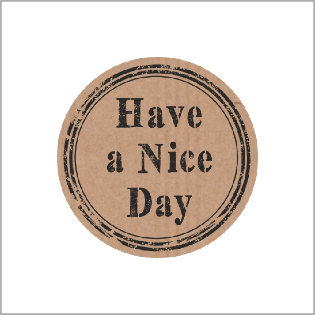 Stickers - Have a Nice Day - Rond 35mm - Kraft - 500 Stuks - Etiketten - Sluitzegels - Bedankstickers - Cadeau & Verpakking