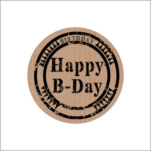 Stickers - Happy Birthday - Rond 35mm - Kraft - 500 Stuks - Etiketten - Sluitzegels - Verjaardag - Feestelijke Stickers