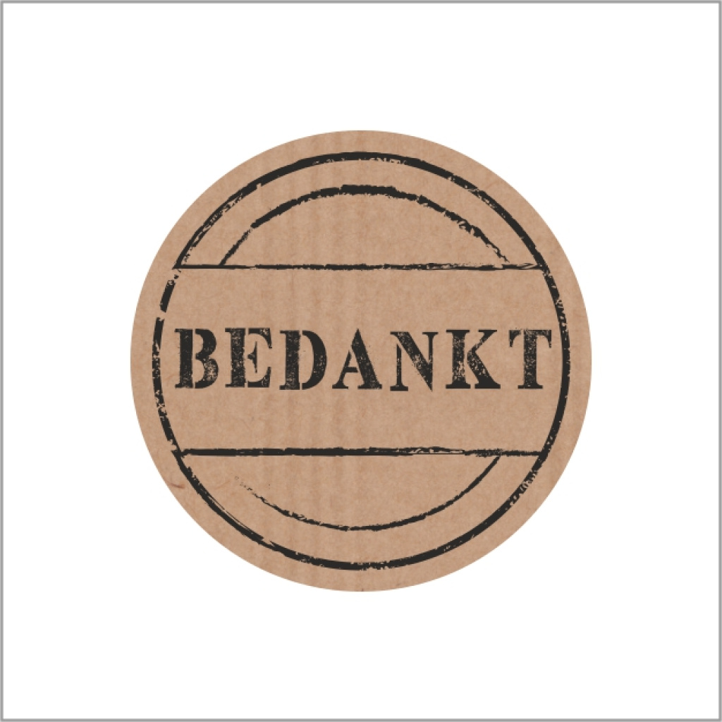 Stickers - Bedankt - Rond 35mm - Kraft - 500 Stuks - Etiketten - Sluitzegels - Bedankstickers voor Geschenk en Verpakking