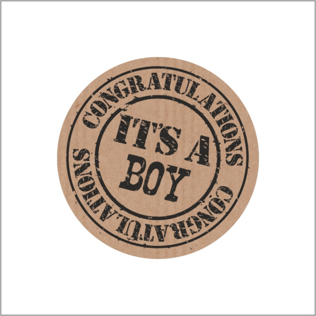 Stickers - It’s a Boy - Rond 35mm - Kraft - 500 Stuks - Etiketten - Sluitzegels - Geboorte Stickers