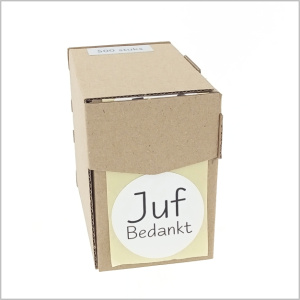 500x - "Juf Bedankt" - Wensetiketten - Bedankstickers - Ø47mm - Fluor Pink met Witte Opdruk - Stickers