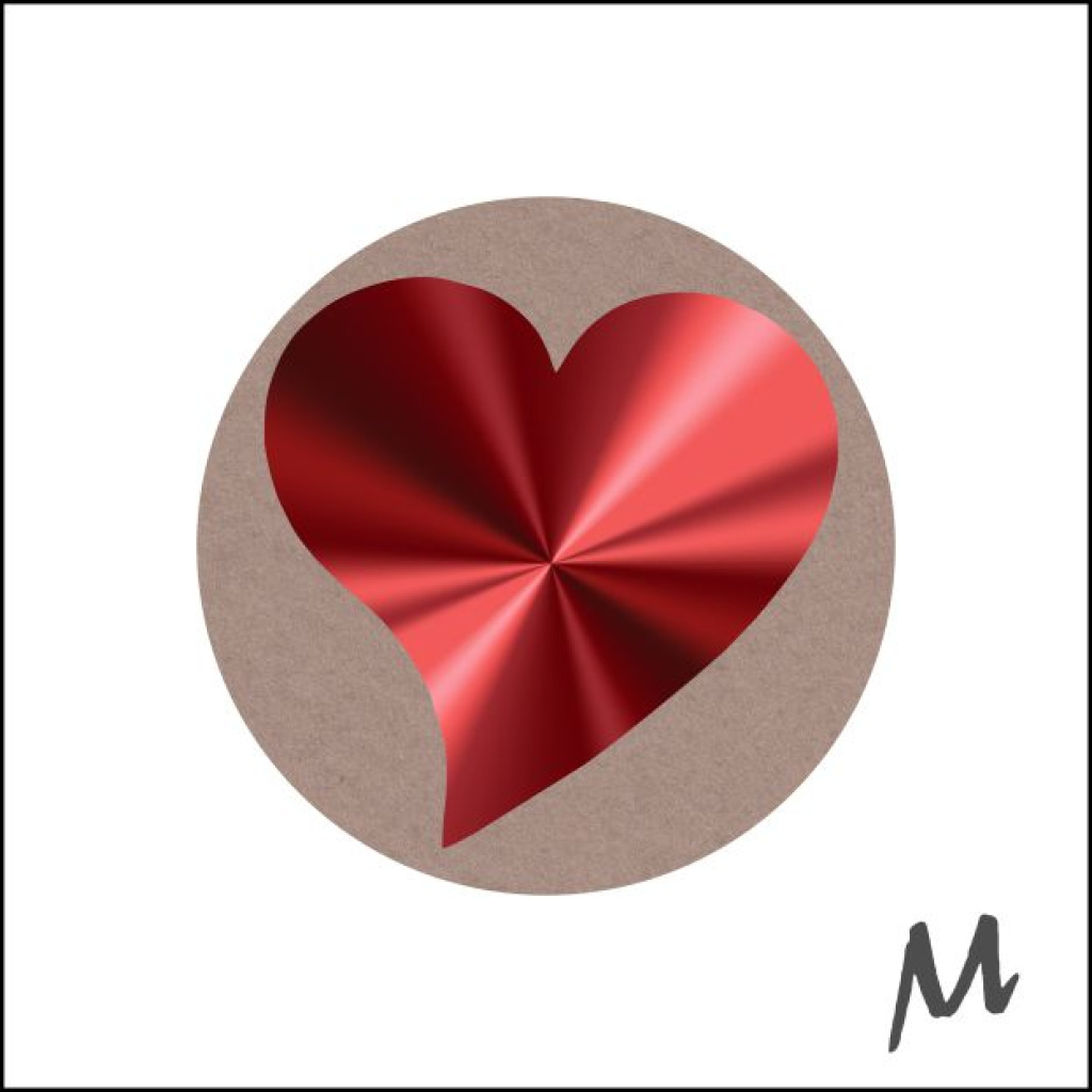 Etiketten – Hart Rood Metallic – Kraft – Rond 39mm – 500 Stuks – Zelfklevende Sluitstickers – Liefdevol & Opvallend