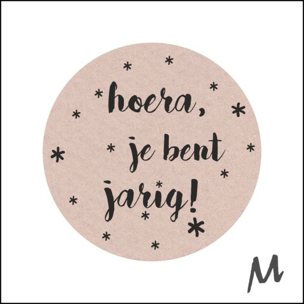 500x - "Hoera je bent jarig" - Etiketten - Sluitzegel - Feestelijke Verjaardag stickers - Stickers