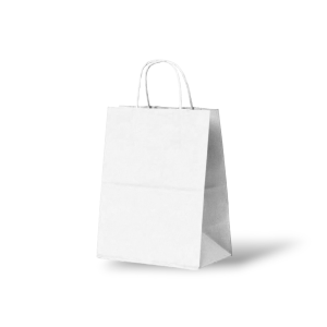 Papieren Tas (S) – Wit Kraft – 50 Stuks - 18x8x24 cm
