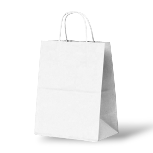 Papieren Tas (L) – Wit Kraft – 50 Stuks - 32x12x41 cm