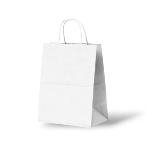 Papieren Tas (M) – Wit Kraft – 50 Stuks - 24x12x31cm
