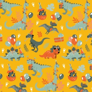 Cadeaupapier - "DinoFly High" – 4 Stuks – 200x70 cm – Dino’s & Feestelijk - Inpakpapier