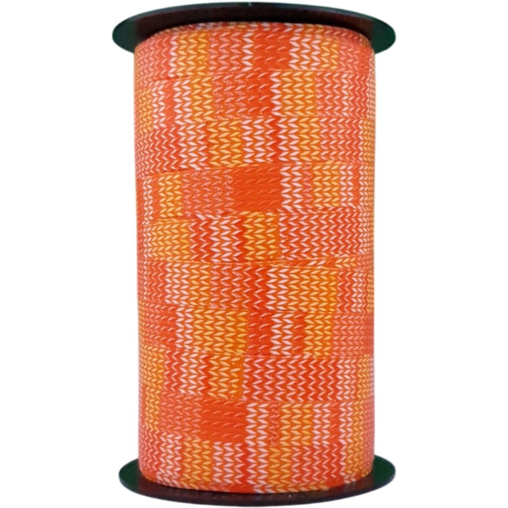 Krullint Oranje met Zigzagprint – 10mm x 50m – Feestelijk Cadeaulint voor Inpakken & Decoratie