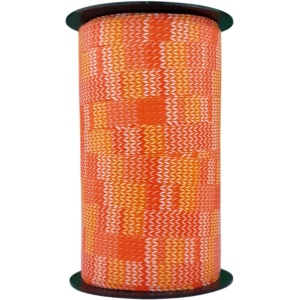 Krullint Oranje met Zigzagprint – 10mm x 50m – Feestelijk Cadeaulint voor Inpakken & Decoratie