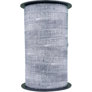 Krullint Grijs/Zilver met Textuurprint – 10mm x 50m – Luxe Cadeaulint voor Verpakking & Feestelijke Decoratie