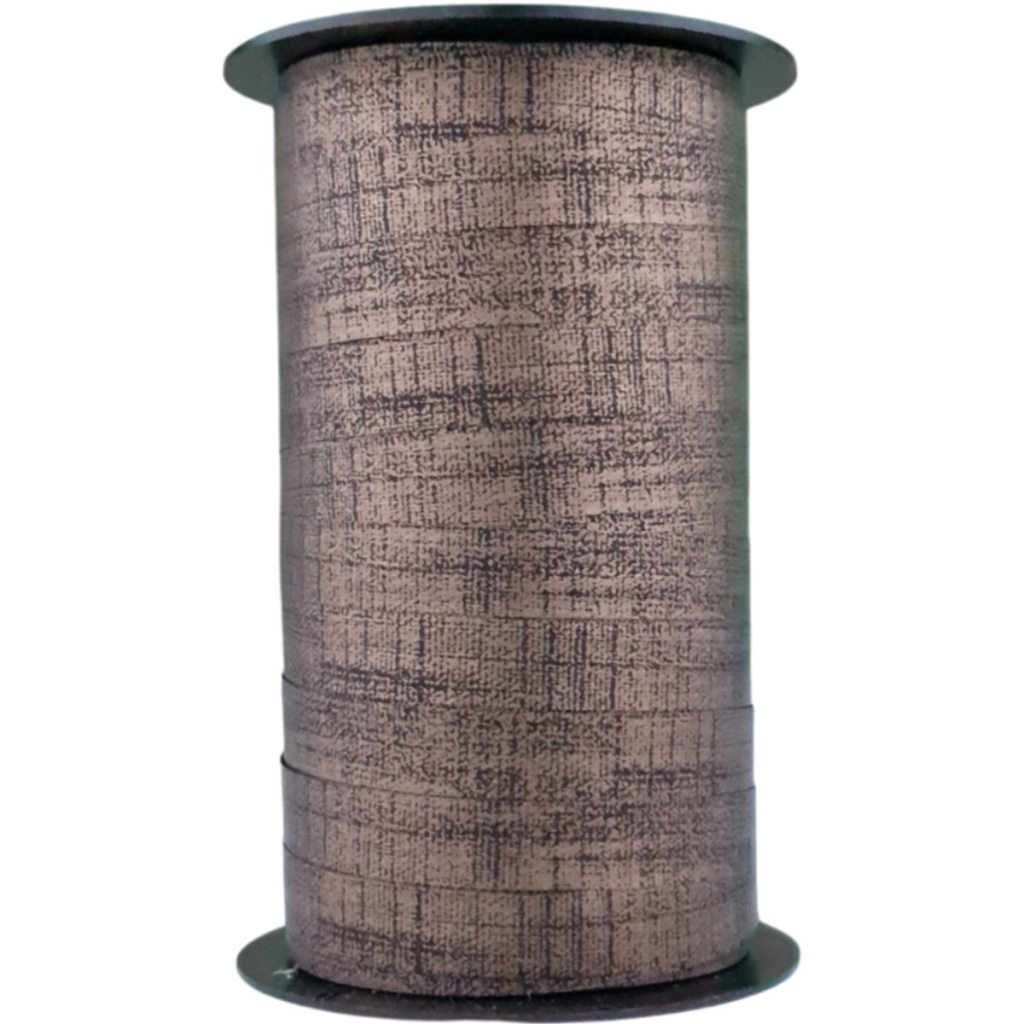 Krullint Brons met Textuurprint – 10mm x 50m – Elegant Cadeaulint voor Luxe Verpakking & Decoratie