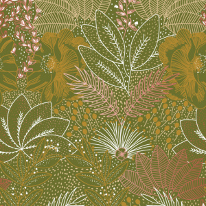 Cadeaupapier - Golden Garden – 5 Stuks – 200x70 cm – Botanisch & Elegant - Inpakpapier