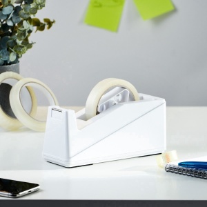 Plakband Houder - Wit - Tape Dispenser - Voor Professioneel Gebruik (extra zwaar)