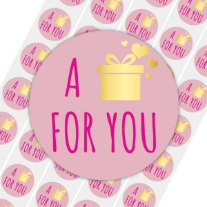 50x Stickers - "A gift for you" | Sluitstickers / Cadeaustickers | 39 mm - Metallic Goud - Goldy Sticker Serie