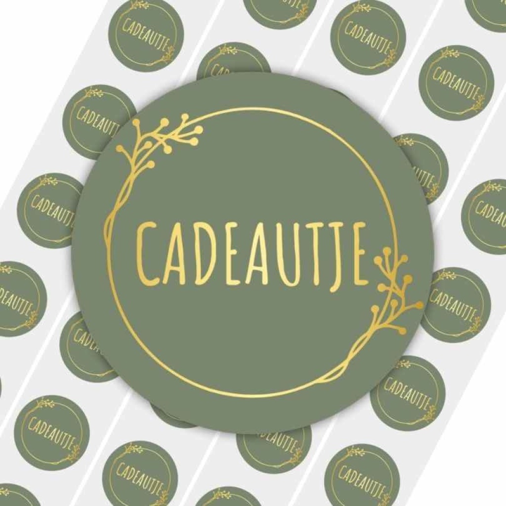 50x Stickers - "Cadeautje" | Sluitstickers / Cadeaustickers | 39 mm - Metallic Goud - Goldy Sticker Serie