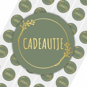 50x Stickers - "Cadeautje" | Sluitstickers / Cadeaustickers | 39 mm - Metallic Goud - Goldy Sticker Serie