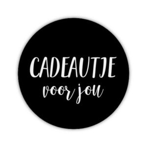 50x Stickers - "Cadeautje voor jou" | Sluitstickers / Cadeaustickers | 39 mm - Zwart / Wit