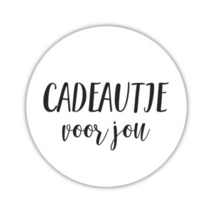 50x Stickers - "Cadeautje voor jou" | Sluitstickers / Cadeaustickers | 39 mm - Wit / Zwart