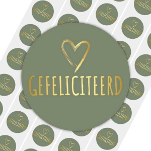 50x Stickers - "Gefeliciteerd" | Sluitstickers / Cadeaustickers | 39 mm - Metallic Goud - Goldy Sticker Serie
