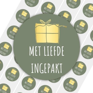 50x Stickers - "Met liefde ingepakt" | Sluitstickers / Cadeaustickers | 39 mm - Metallic Goud - Goldy Sticker Serie