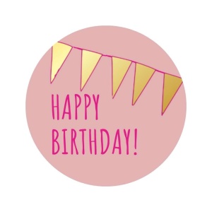 50x Stickers - "Happy Birthday!" | Sluitstickers / Cadeaustickers | 39 mm - Metallic Goud - Goldy Sticker Serie