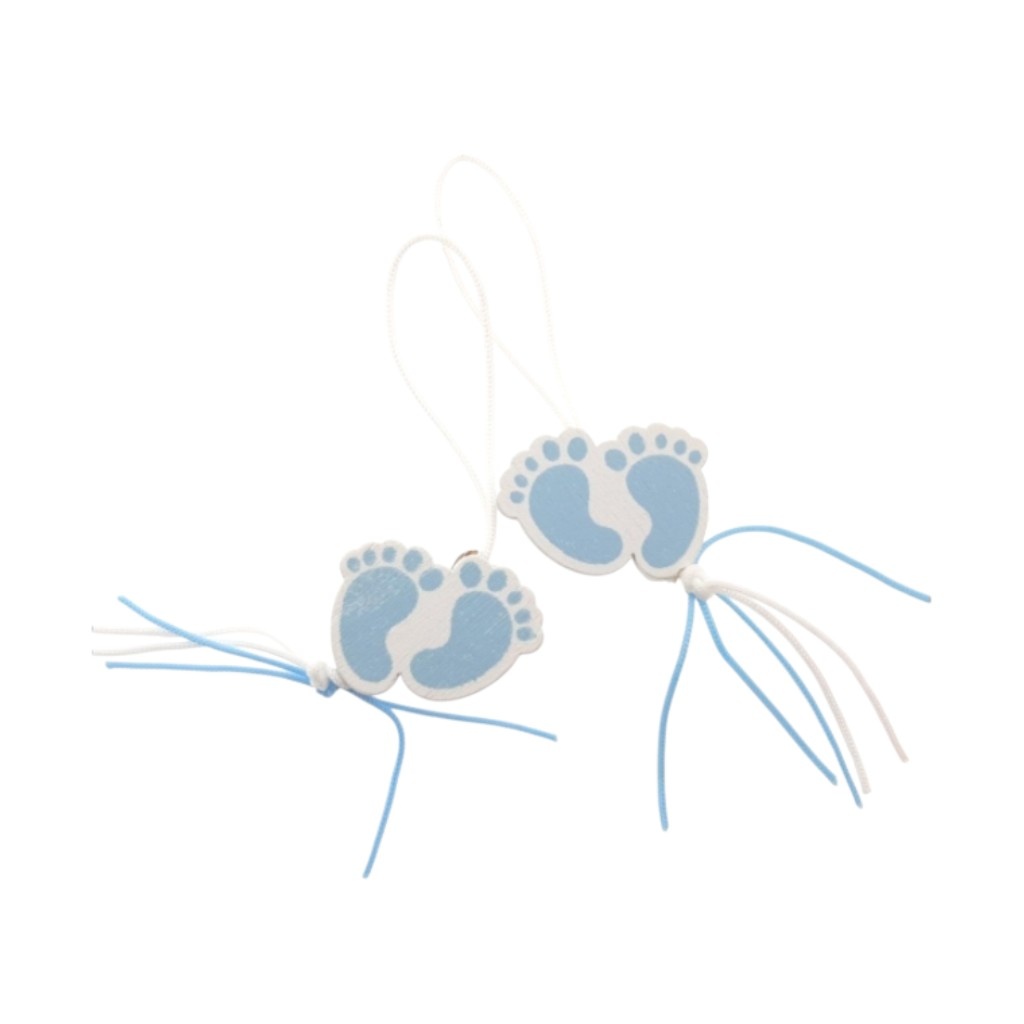 Set van 10 Blauwe Voetjes Gelukspoppetjes