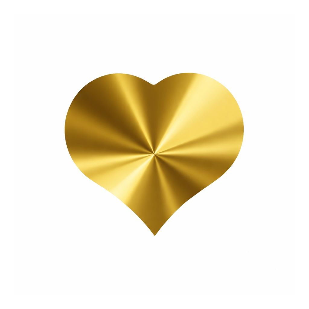 25x sluitsticker – hartje metallic goud