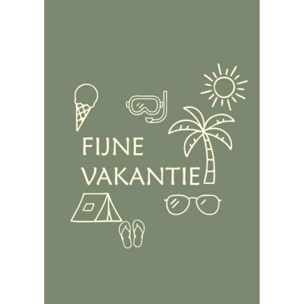 Wenskaart "Fijne Vakantie" - Groen - Link Serie - 10x15 cm