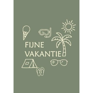 Wenskaart "Fijne Vakantie" - Groen - Link Serie - 10x15 cm