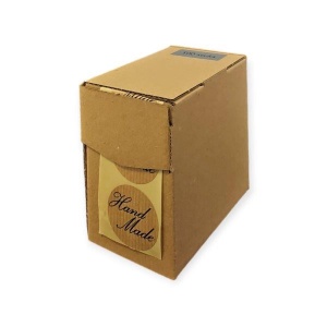 500x - "Home MADE" - Wensetiketten - Gelegenheidsetiketten - Sluitzegels - Ø35mm - Kraft met Zwarte Opdruk