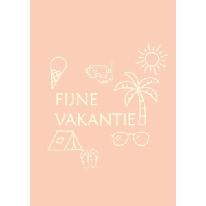 Wenskaart "Fijne Vakantie" - Zalm - Link Serie - 10x15 cm