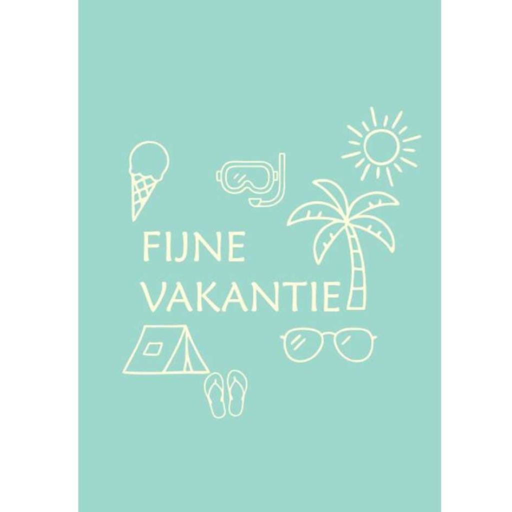 Wenskaart "Fijne Vakantie" - Blauw - Link Serie - 10x15 cm