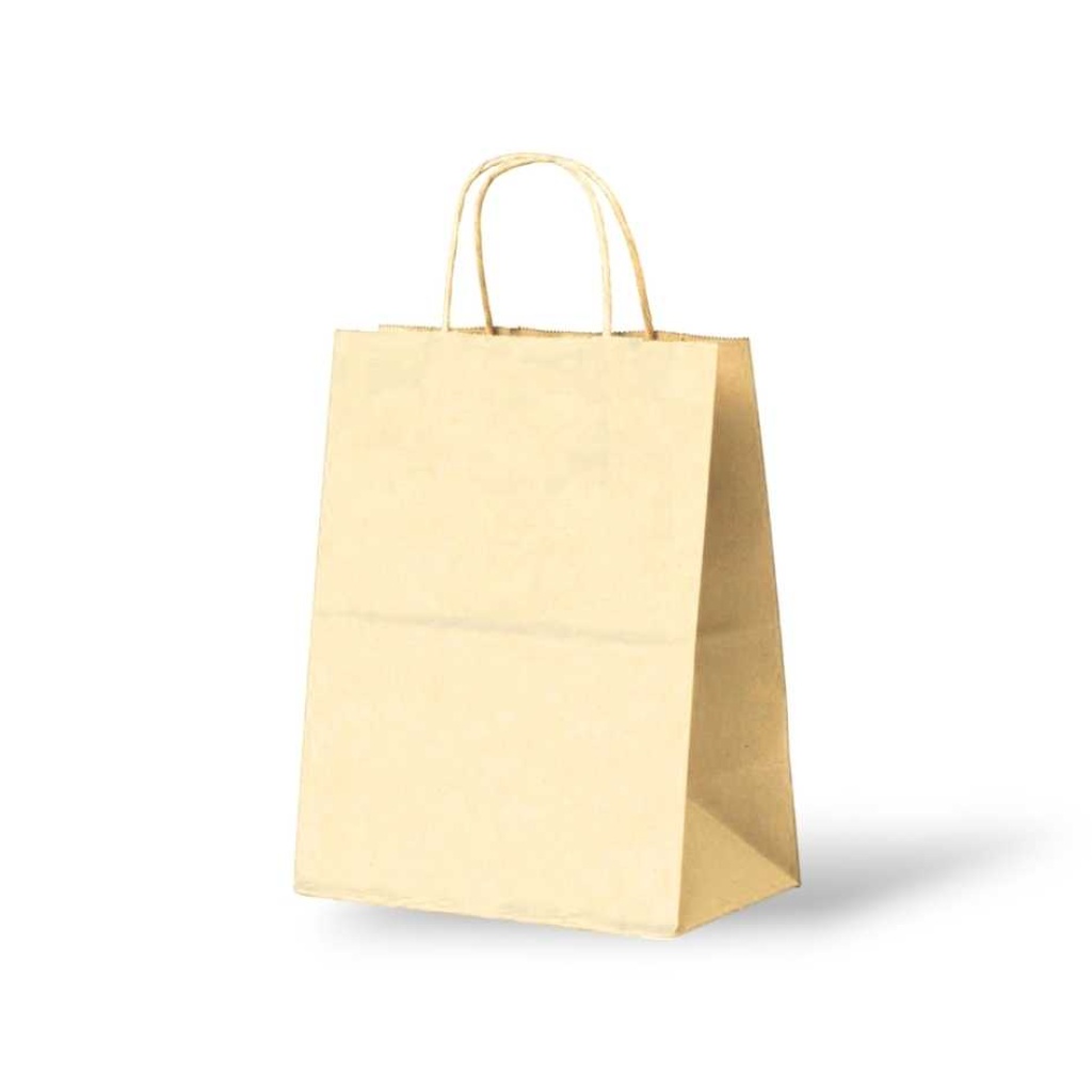 Papieren Tas (M) – Ivoor / Crème – 50 Stuks - 24x12x31cm