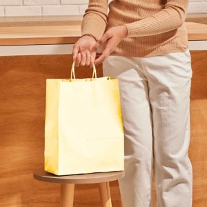 Papieren Tas (M) – Ivoor / Crème – 50 Stuks - 24x12x31cm