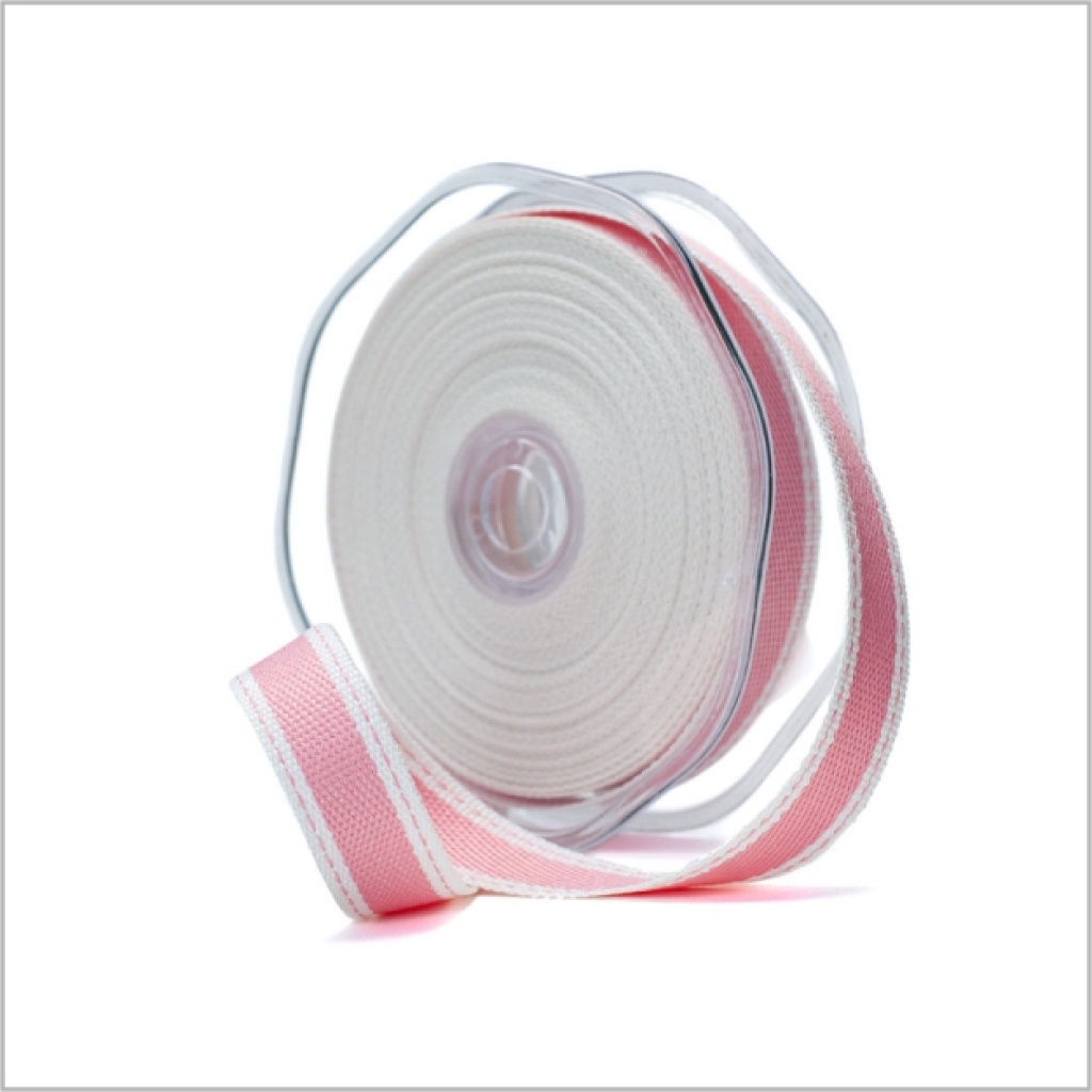 katoen lint - Baby lint – roze – 15 mm x 10 meter