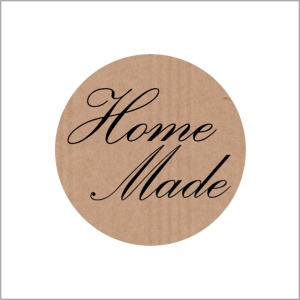 500x - "Home MADE" - Wensetiketten - Gelegenheidsetiketten - Sluitzegels - Ø35mm - Kraft met Zwarte Opdruk