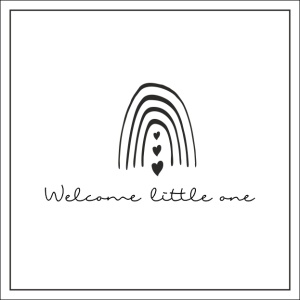 Wenskaart “welcome little one” – 150 x 150 mm – Inclusief Envelop