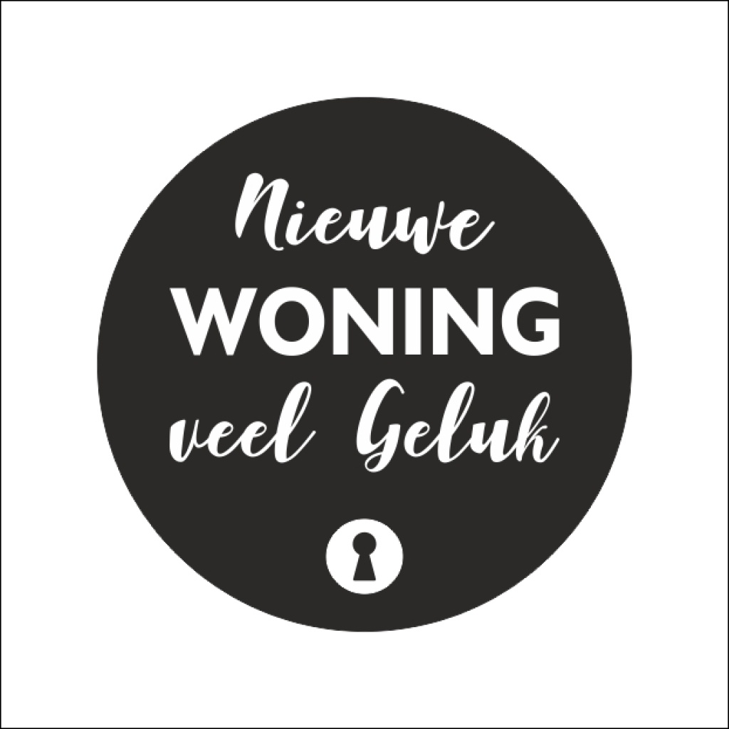 Wenskaart “Nieuwe woning veel geluk” – 150 x 150 mm – Inclusief Envelop