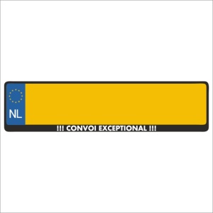 Kentekenplaathouder - Auto - Met Tekst - CONVOI EXECEPTIONEL  - Voor Kentekenplaat 520x110mm