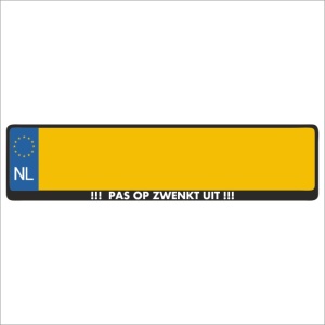 Kentekenplaathouders met tekst
