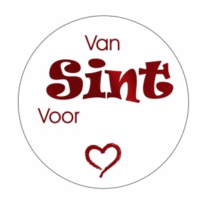 Stickers – Van Sint voor - rood – O39mm – 250 Stuks – Sluitzegel – Voor Cadeaus en Verpakkingen