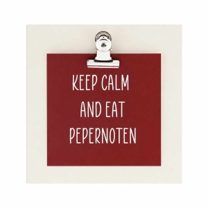 Mini-Clipbordje met kaartje - Keep Calm and eat pepernoten