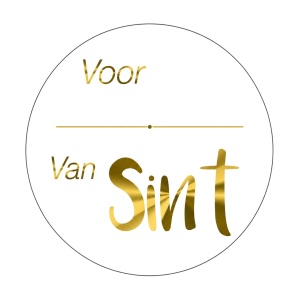 Stickers – Van Sint voor - goud– O39mm – 250 Stuks – Sluitzegel – Voor Cadeaus en Verpakkingen