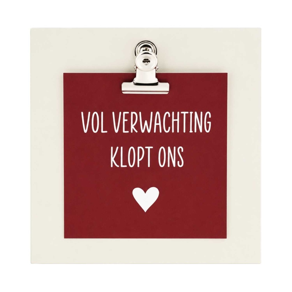 Mini-Clipbordje met kaartje - Vol verwachting..