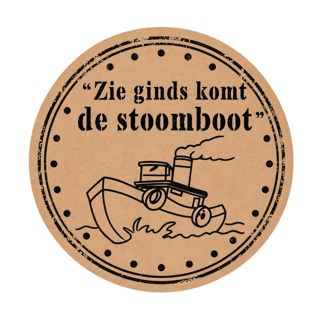 Stickers –  zie ginds komt de stoomboot – O35mm – 500 Stuks – Sluitzegel – Voor Cadeaus en Verpakkingen