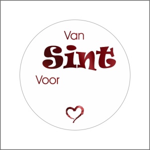 Stickers – Van Sint voor - rood – O39mm – 250 Stuks – Sluitzegel – Voor Cadeaus en Verpakkingen