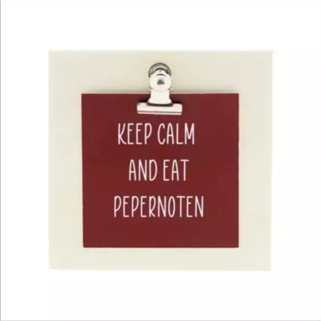 Mini-Clipbordje met kaartje - Keep Calm and eat pepernoten