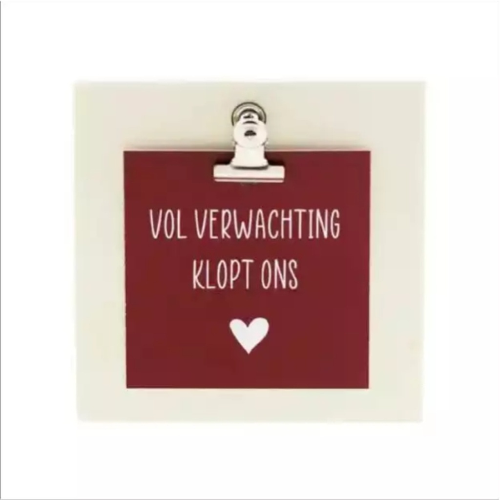 Mini-Clipbordje met kaartje - Vol verwachting..