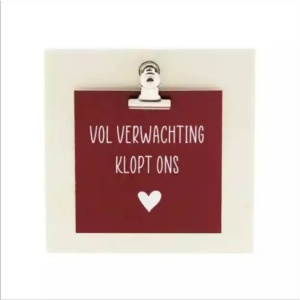 Mini-Clipbordje met kaartje - Vol verwachting..